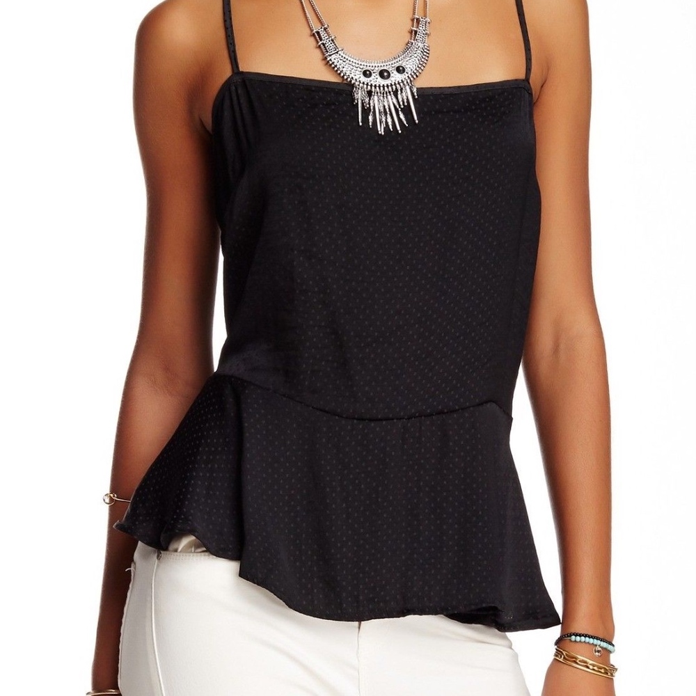 Free People Cami Top Sateen Dobby Peplum Camisole